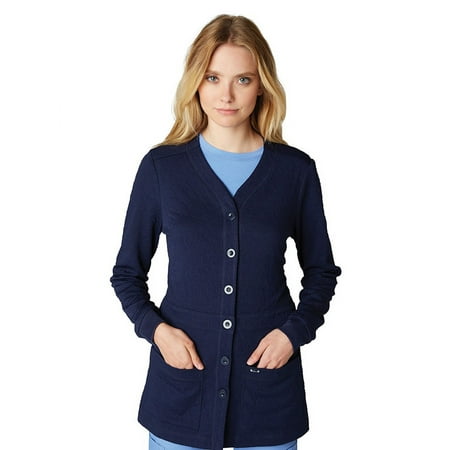 koi Lite Women's Claire Button Front Solid Cardigan Scrub Jacket