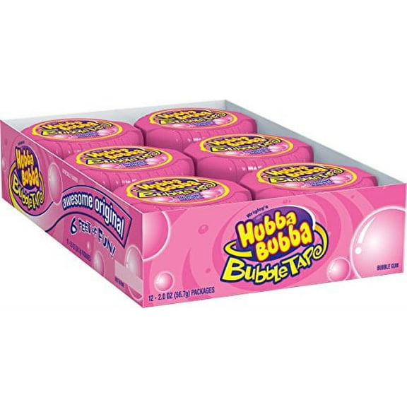 Hubba Bubba Bubble Gum Tape Original, 6-Foot Tapes (Pack of 24)