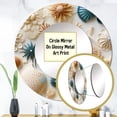 thumbnail image 3 of Designart "Coastal Boho Harmony I" Graphic Print Round Mirror Wall Decor Coastal - Large Blue Round Bathroom Mirror - Round Mirror - 23" x 23", 3 of 6