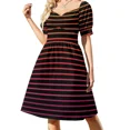 thumbnail image 2 of Vestido de manga corta ligero lineal para mujer, traje de verano, vestido de noche para mujer, 2 of 7