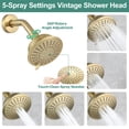 thumbnail image 4 of PARLOS Shower System, Shower Faucet Set with Tub Spout(Valve Included), 5-Setting Mode Shower Head and Tub Spout with Diverter, Multi-Function Wall Mounted Shower Bathtub Combo,Brushed Gold, 4 of 9