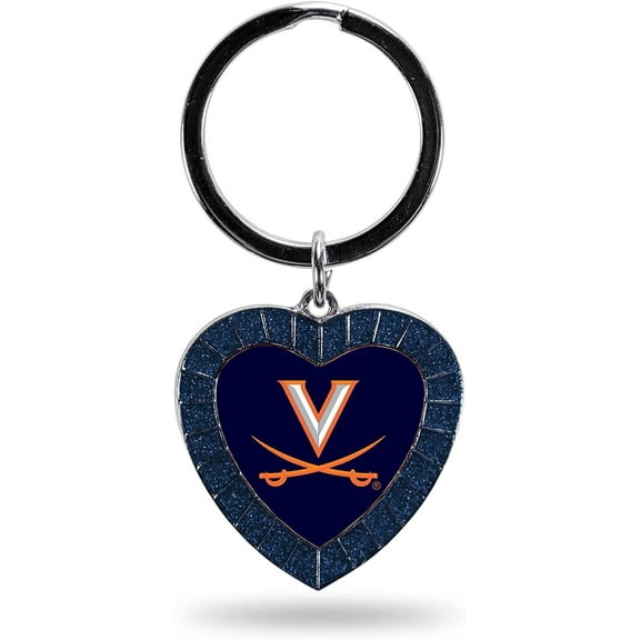 VIRGINIA TEAM COLOR BLING HEART KEYCHAIN