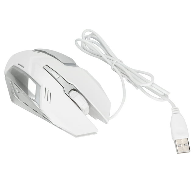 Computer Mouse Wired, Long Service Life 4 Game Buttons Wired Mouse Drive Free For Office For Home White