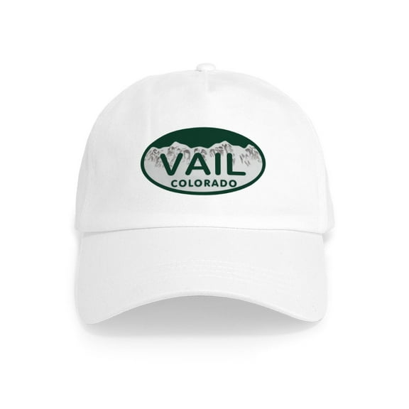 CafePress - Vail Colo License Plate Cap - Adjustable 100% Brushed Unisex Casual Cotton Baseball Cap, Beige, 1