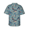 thumbnail image 3 of Balery Underwater Animals and Flowers Print Men's Hawaiian Shirts Short Sleeve Beach Shirt Relaxed Fit Vacation Button Down Shirts-XX-Large, 3 of 9