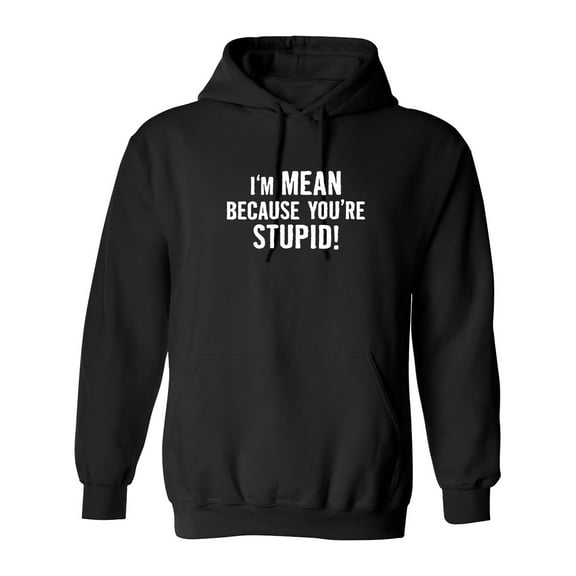 I'm Mean Because You're Stupid Sarcastic Novelty Gift Idea Adult Humor Funny Men's Hoodies