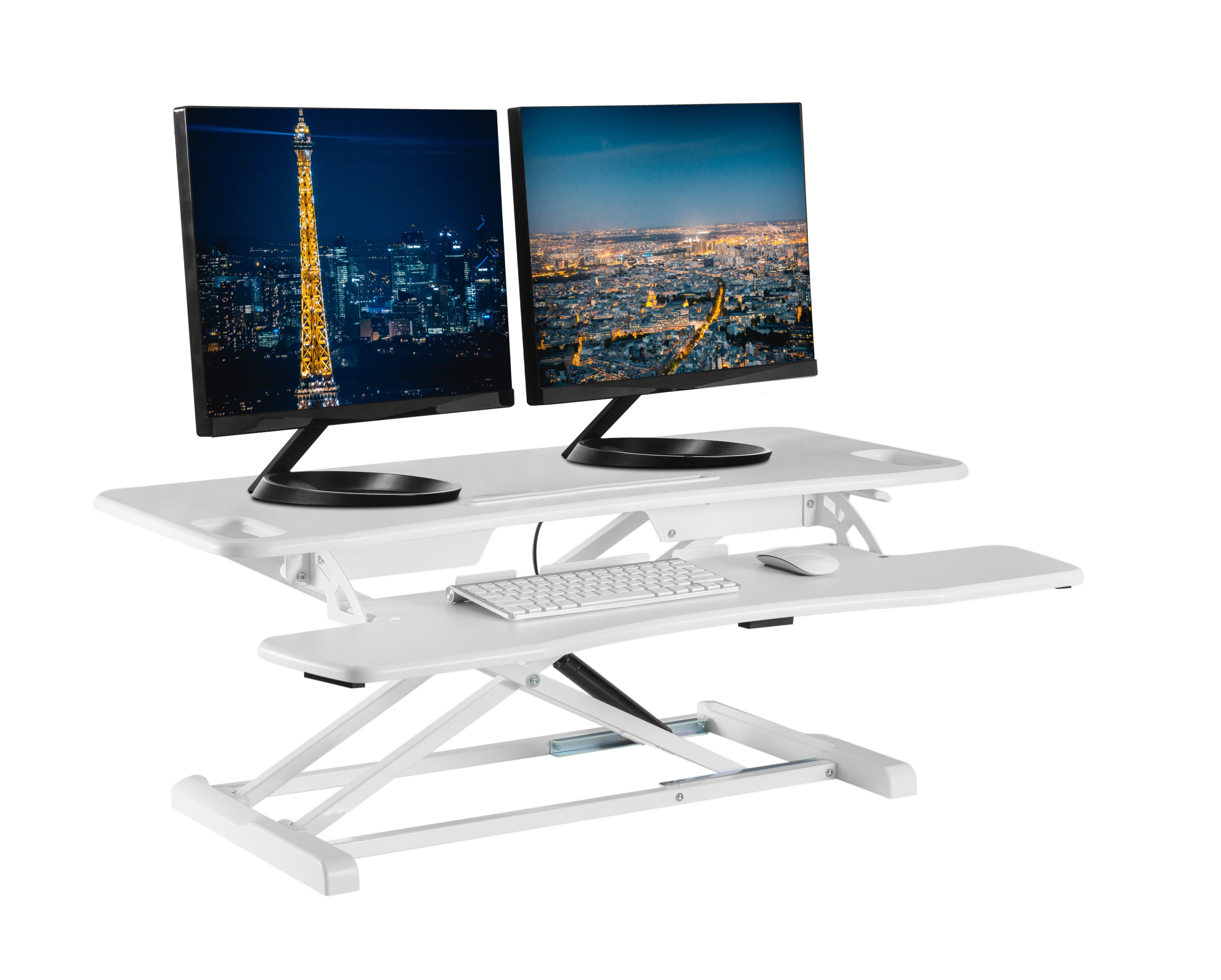 TechOrbits Standing Desk Converter - 37" Stand Up Desk Riser - White