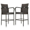 thumbnail image 2 of GoDecor 2-Piece Outdoor Patio Brown Wicker Bar Stools Capacity 330LBS, 2 of 10