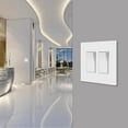 thumbnail image 4 of ENERLITES Screwless Decorator Wall Plates Child Safe Outlet Covers, Gloss Finish, Medium Size 2-Gang, Unbreakable Polycarbonate Thermoplastic, SI8832M-W-10PCS, White, 4 of 5