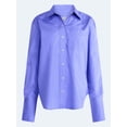 thumbnail image 6 of Free Assembly Women's and Women's Plus Button Front Cotton Shirt with Long Sleeves, Sizes XS-4X, 6 of 6