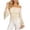 Beige, variant on Women Off Shoulder Ruffled Flare Long Sleeve Crop Top,Casual Ruched Slim Solid Blouse Red,Women's Plus M