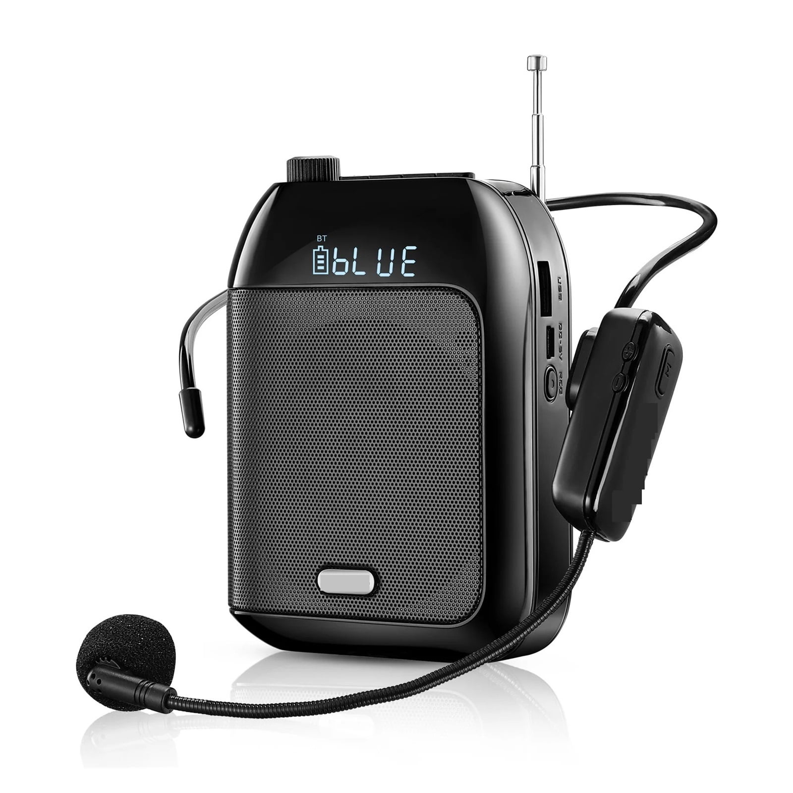 T9 Megaphone Portable UHF Wireless Speaker 15W Cordless Voice Amplifier Loudspeaker 7.4V FM Radio ,Powerful Voice Amplifier