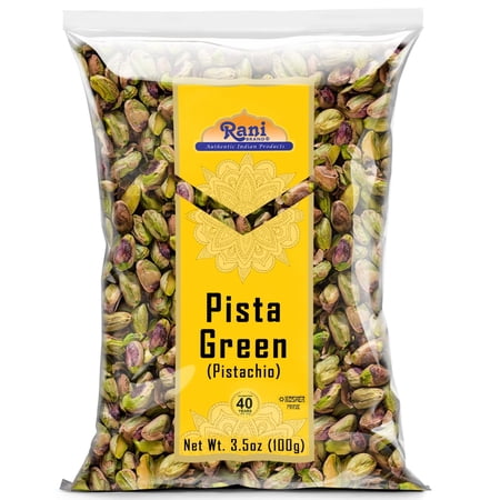 Rani Pista (Pistachio) Green 3.5oz (100g) ~ All Natural | Gluten Friendly | Vegan | NON-GMO | Kosher | No Salt or fillers | Indian Origin