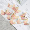 thumbnail image 2 of Hermoso papel con borde dorado, mariposa de alambre rosa y morado tridimensional, decoración para pasteles para hornear, complemento de decoración, 2 of 5