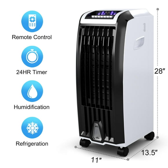 Giantex Evaporative Cooler, Portable 4-in-1 Air Conditioner w/Humidifier & Anion, Bladeless Electric Fan for Home Office