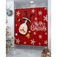 thumbnail image 4 of Red Merry Christmas Shower Curtain, Funny Hanging Santa Shower Curtains Set with Hooks, Snow Winter Holiday Waterproof Fabric Bathroom Curtains Decor Home Accessories,Stall 36 X 72 Inch, 4 of 6