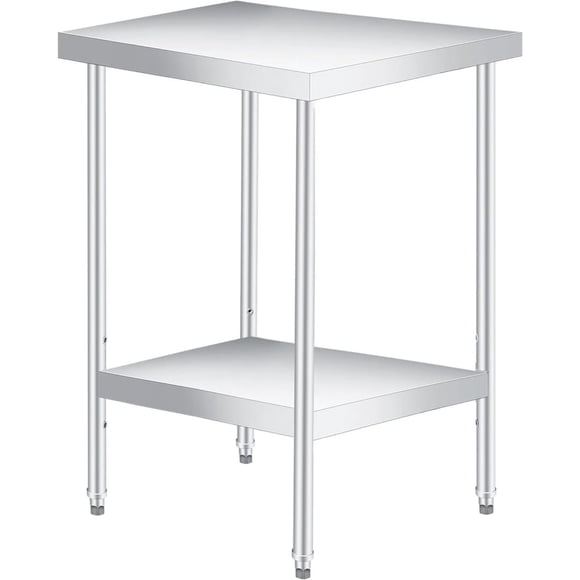 Qinaqin 24 x Inches Stainless Steel Prep Mesa con Ajustable Undershelf Commercial cm de Alturaeavy- Profundidaduty para Outdoor Use en Restaurants Alturaotels etc