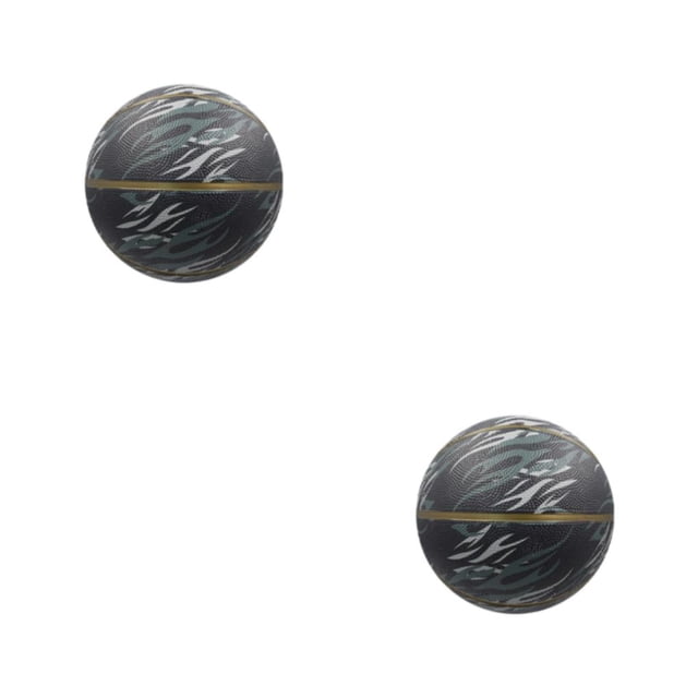 Guardoinrt Elastic Unisex 7 Basketball Balanced Inner Pressure Particle Surface PU Training Basketball Black- size 5 2Set