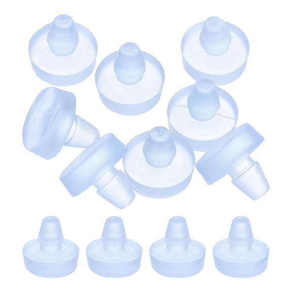 8Pack 6.5mm/0.26" Large Base Table Top Bumpers with Stem Fit 1/4Inch, Clear