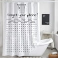 thumbnail image 2 of Funny Bathroom Decor Shower Curtain Black and White Bath Curtain, Fun Bathroom Word Search Forget Your Phone Bathroom Humor Shower Curtain Fabric Bathroom Accessories with Hooks 70X70IN, 2 of 3