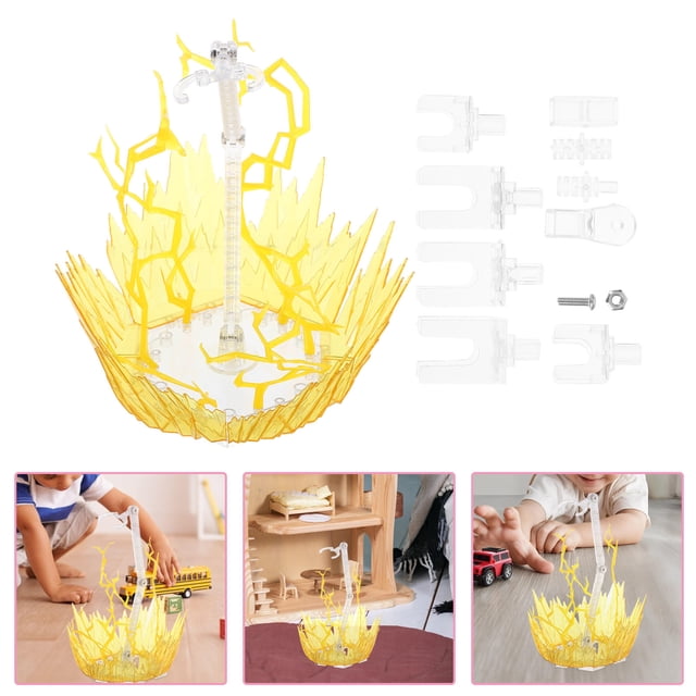 BESTYASH Adjustable Yellow Figure Display Stand for Storage Plastic Model Support with Clamp for Action Figures