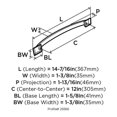 thumbnail image 4 of Amerock Bp29366 Candler 12" Center To Center Appliance Pull - Nickel, 4 of 7
