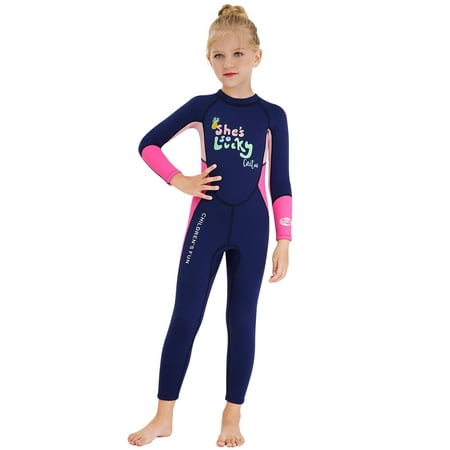 X-MANTA Girls Wetsuit Long Sleeve Diving Swimsuit with Safety Zipper ...