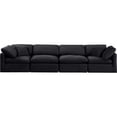 thumbnail image 3 of Meridian Furniture Indulge 129" Contemporary Velvet Modular Sofa in Black, 3 of 9