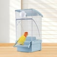 thumbnail image 6 of CarpNettore No Mess Bird Cage Feeder Automatic Parrot Feeder with Perch Reusable Hanging Feeding Station for Parakeets Cockatiel Cockatoo blue, 6 of 9