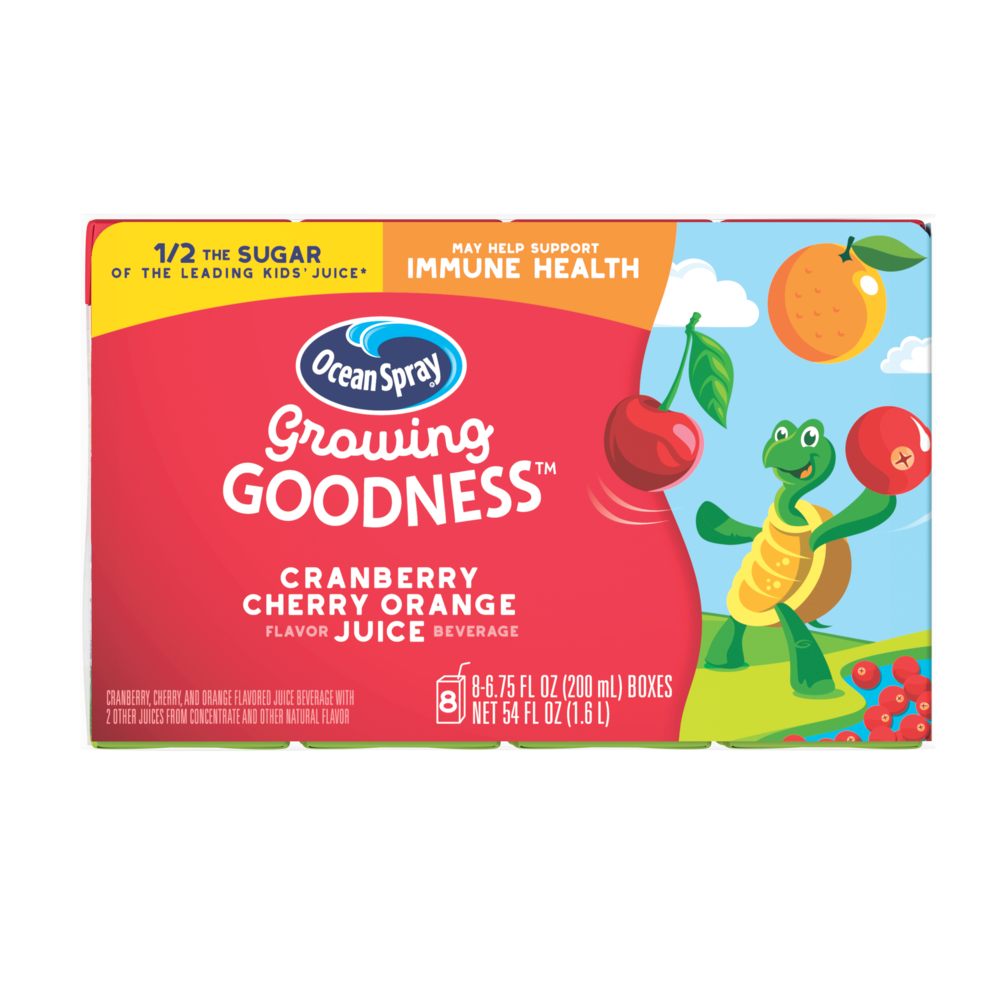 (32 Juice Boxes) GROWING GOODNESS CRANBERRY CHERRY ORANGE Flavor Juice