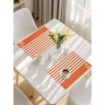 thumbnail image 5 of Orange Anchor Placemats Set of 6, Modern Nautical White Geometric Stripes Placemats for Dining Table, Place Mats for Kitchen Tabletop, Waterproof Wipeable Dining Table Mats Set, 5 of 9