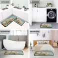 thumbnail image 4 of 2-Piece Kitchen Rugs Set Non-Slip Mats Carpet Floor for Kitchen, Bathroom (19.7"x27.6" & 19.7"x47.2") Starfish with Flowers, 4 of 7