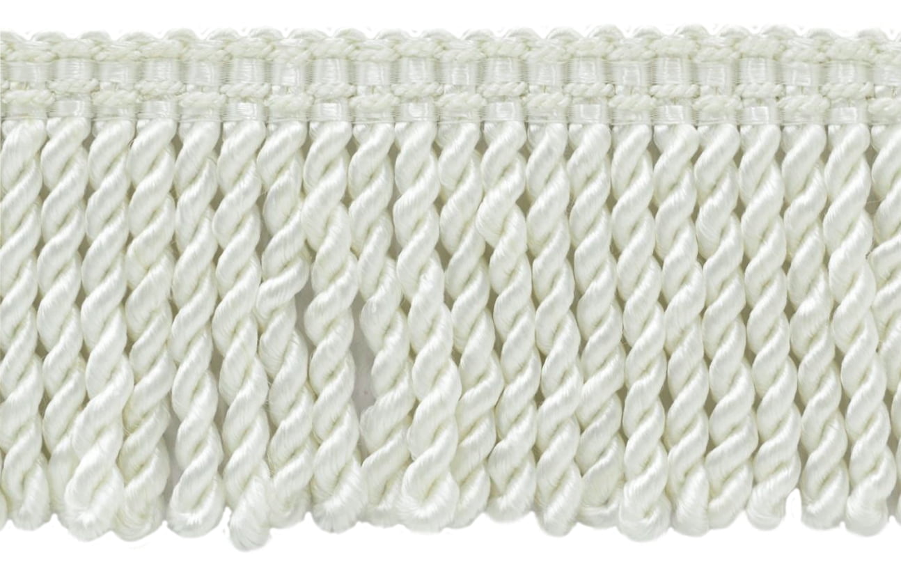 18 Yard Package / 3 inch Long White Bullion Fringe Trim with Decorative