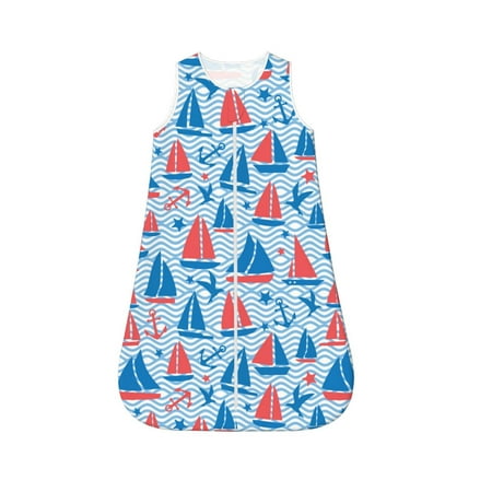 

Cauagu Sailboats On A Waves for Infant Wearable Blanket Unisex Girl Boy Swaddle Transition Sack - Newborn Essentials Sleep Clothes-Medium
