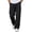Black, variant on Mens Cooling Ice Silk Cargo Pants Drawstring Elastic Waist Quick Dry Lightweight Joggers Breathable Summer Outdoor Hiking Work Trousers