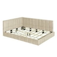 thumbnail image 5 of Full Size Mid-Century Modern Upholstered Velvet Daybed Frame, Sofa Bed Strong Wood Slat Support Solid Construction, Mattress Foundation, No Box Spring Needed, 5 of 9