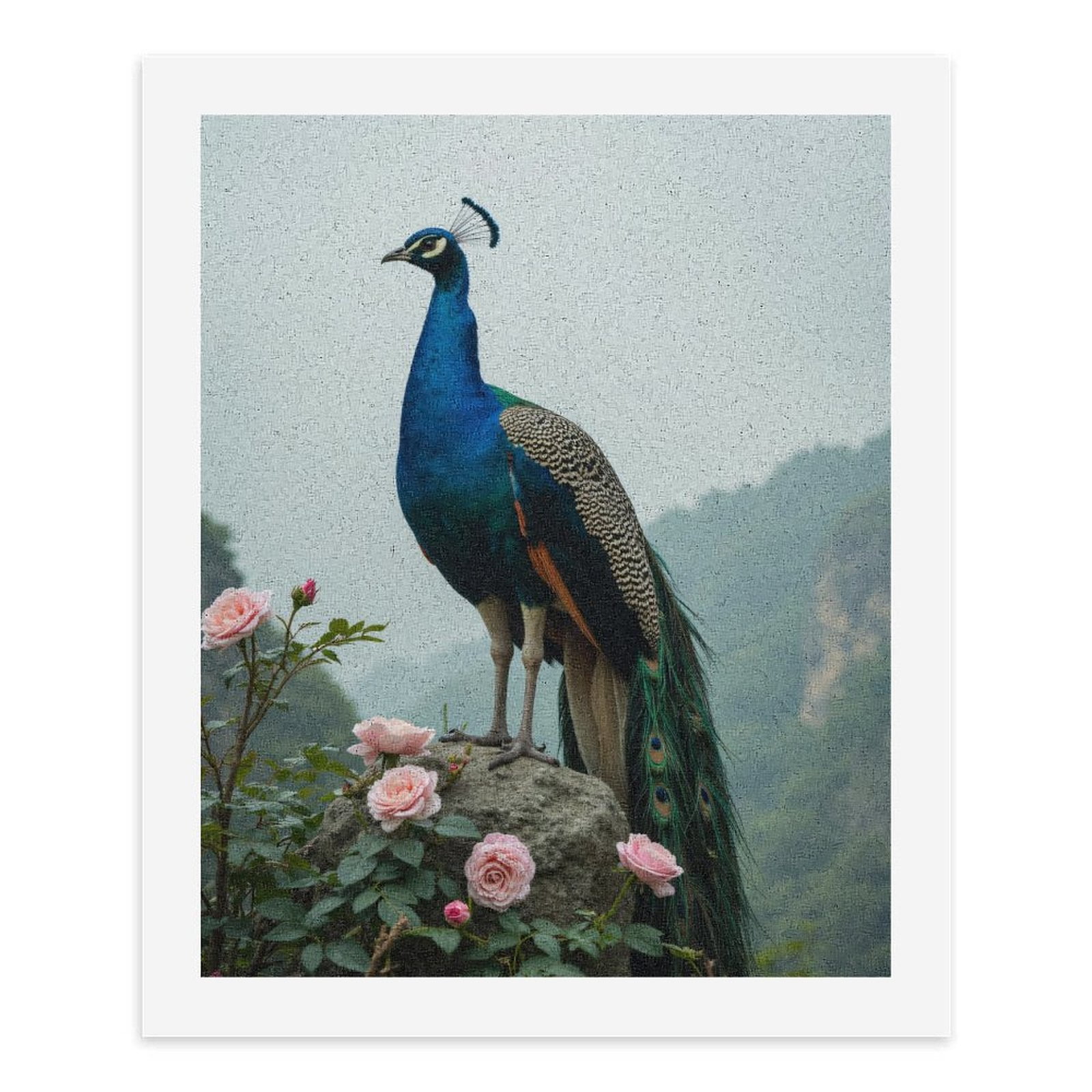 Paint by Numbers Kit for Adults, Peacock Rose Nature Scenic Beauty Paint by Numbers, Easy Paint by Numbers Kit for Adults Beginner, DIY Adult Paint by Number Kits on Canvas, 12x16in Home Decor