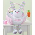 thumbnail image 3 of Personalized Blue Bunny Embroidered Kids Easter Basket, 3 of 3