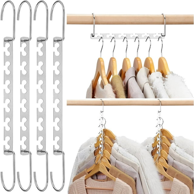 Metal Magic Hangers Space Saving Hangers for Closet Closet Hangers Space Saver Organizer Shrit Organizer for Closet Space Saving Collapsible Hangers Updated Hook Design