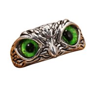 Guodhu Evil Eye Owl Ring Retro Open Ring Women Men Adjustable Personalized Gothic Mens Ring Lucky Vintage Jewelry
