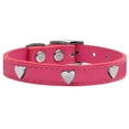 thumbnail image 2 of Mirage Pet Products Leather Heart Dog Collar, Pink, S/M, 2 of 3