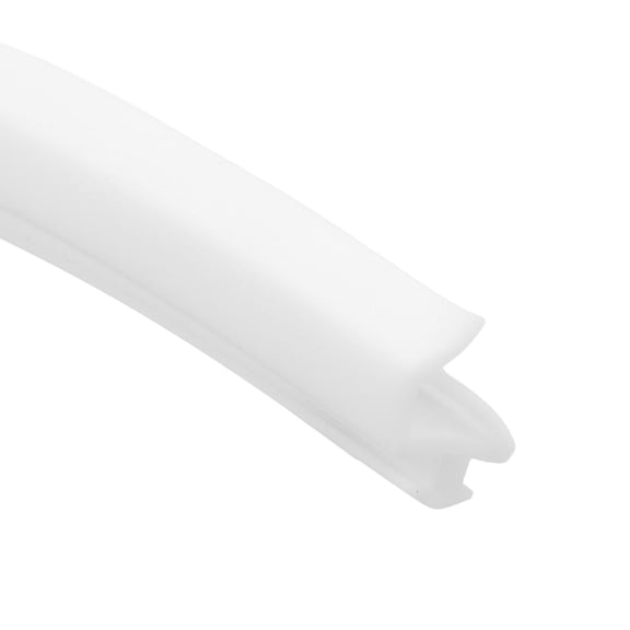 Uxcell Kerf Weather Stripping Seal Strip (19.68ft x 5/16") - PO Shape Kerf Noise Reduction Rubber Flange Window Weatherstrip Seal for Door Frame Windows Card Slot, White