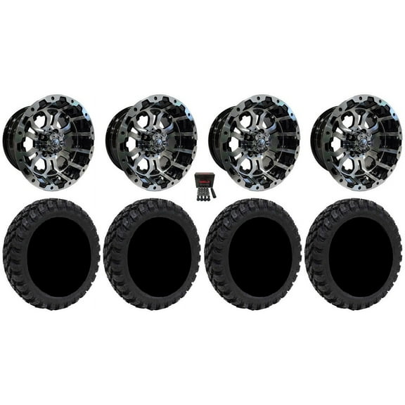 GTW Omega 14" Golf Cart Wheels Machined 23" Nomad Tires E-Z-GO & Club Car