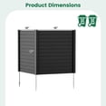 thumbnail image 3 of Costway Outdoor PVC Privacy Panels 2-Pack Picket Fence with 3 Cuspidal Foot Stakes Black, 3 of 8