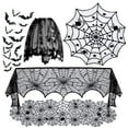 thumbnail image 2 of Mantorea La Mesa Bufanda Decoraciones Halloween Encaje Web Table Runners Tablecloth Black, 2 of 9