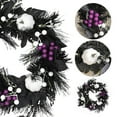 thumbnail image 4 of ​​XIANXIAN Halloween Black Wreath - Mysterious Porch Door Decor for Harvest Holiday Atmosphere Gothic Arrangement, Halloween Decorations for Home Wall Decor​​, 4 of 8