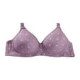 thumbnail image 2 of Gymayou Older Women Thin Full Cup Comfort Bra No Underwire Wireless Support Bra Wide Strap Adjustable Back Closure Bras Purple XL, 2 of 9