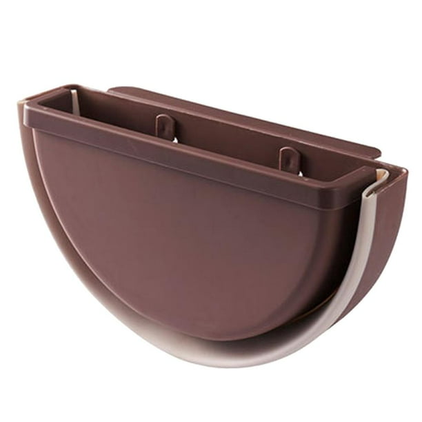 Bolsa de basura plegable para guardar artículos diversos, autoadhesiva, con pegatinas que no dejan rastro café