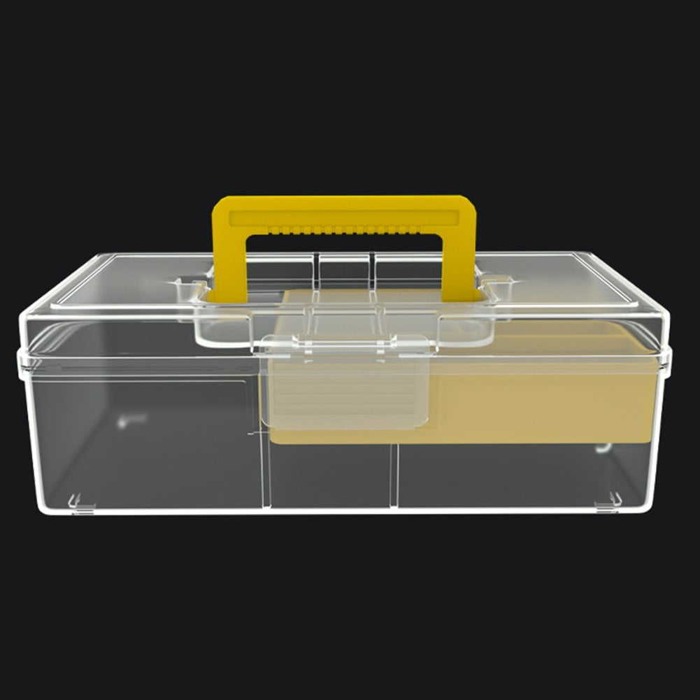 Versatile Fishing Tackle Box with Handle Divider Tray Transparent Lure Storage Container for Anglers
