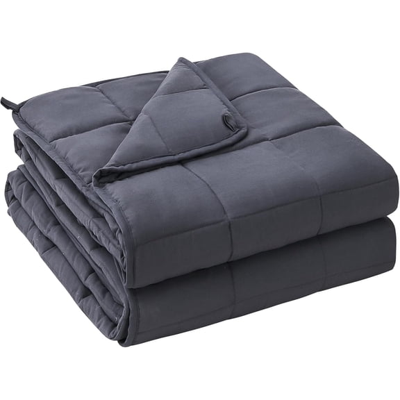 Weighted Blanket for Adults (20 lbs, 60” x 80”, Grey) Cooling Heavy Blanket for Sleeping Perfect for 190-210 lbs, Queen Size Breathable Blanket with Premium Glass Bead, Machine Washable
